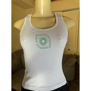 Daydreamer Ribbed Cropped Sun Graphic top Size Small NWT